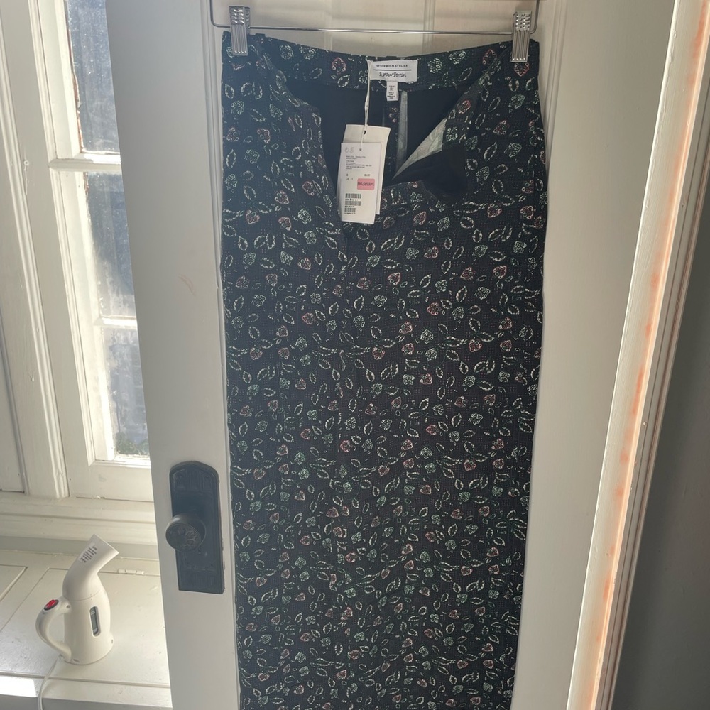 & Other Stories Floral Black Wideleg dress pants